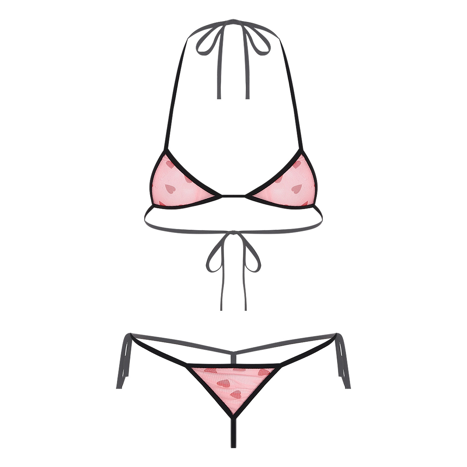 Sheer Bra Lace - Conjunto de ropa interior Micro Mini