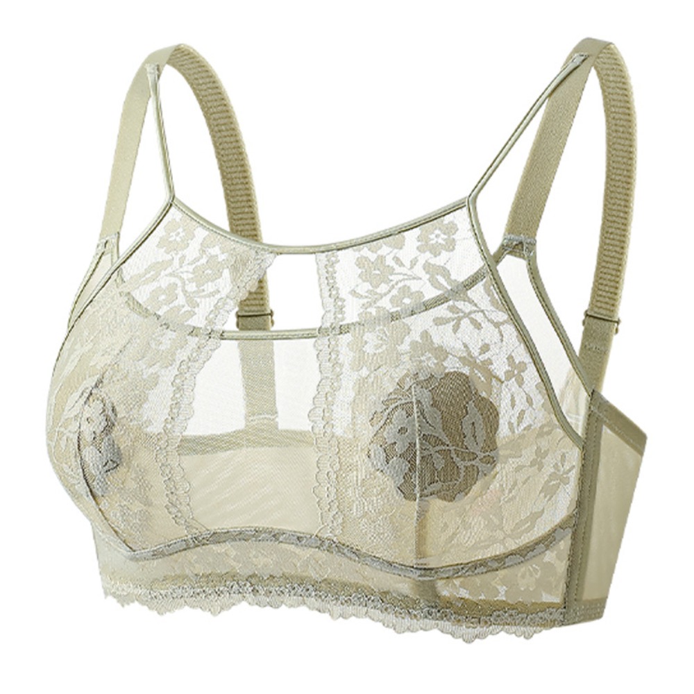 Sheer Mesh Bra - Sujetador inalámbrico con escote en V