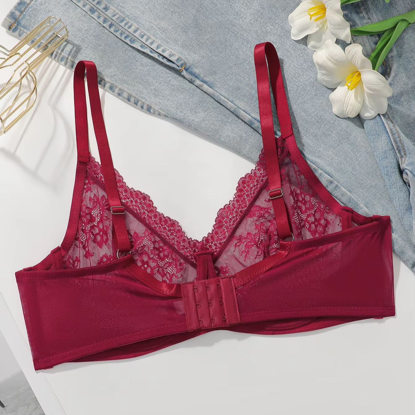 Sujetador de encaje rojo trans - Sheer Bra Lace reseña y precio